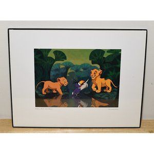 Disney Vintage Lion King Framed Print: Simba, Zazu & Nala